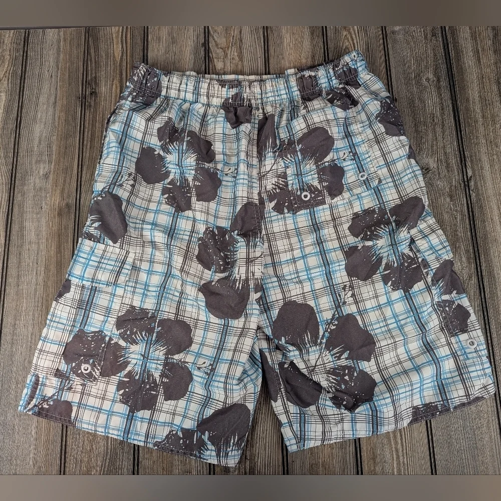 Airwalk Medium Board Shorts Super Condition Floral/Plaid Design